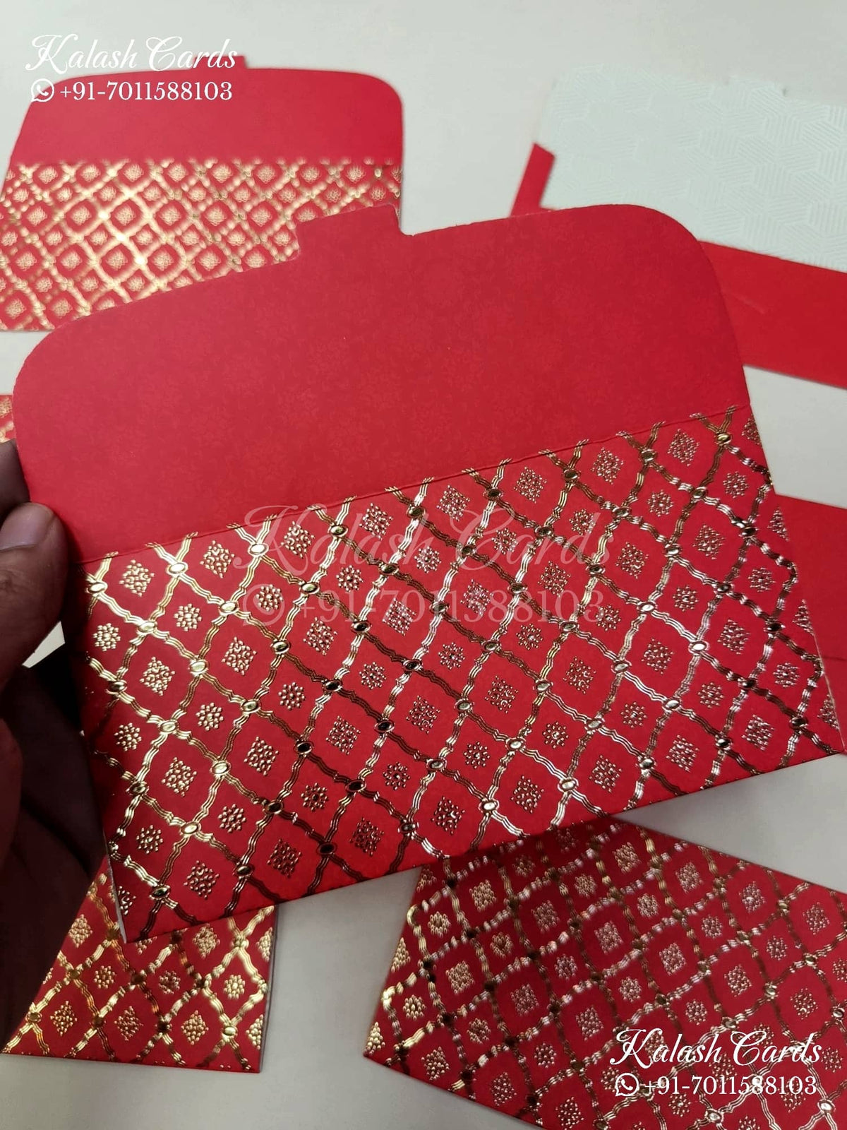 KL085E Premium 3D Gold Foil Designer Shagun Money Envelopes