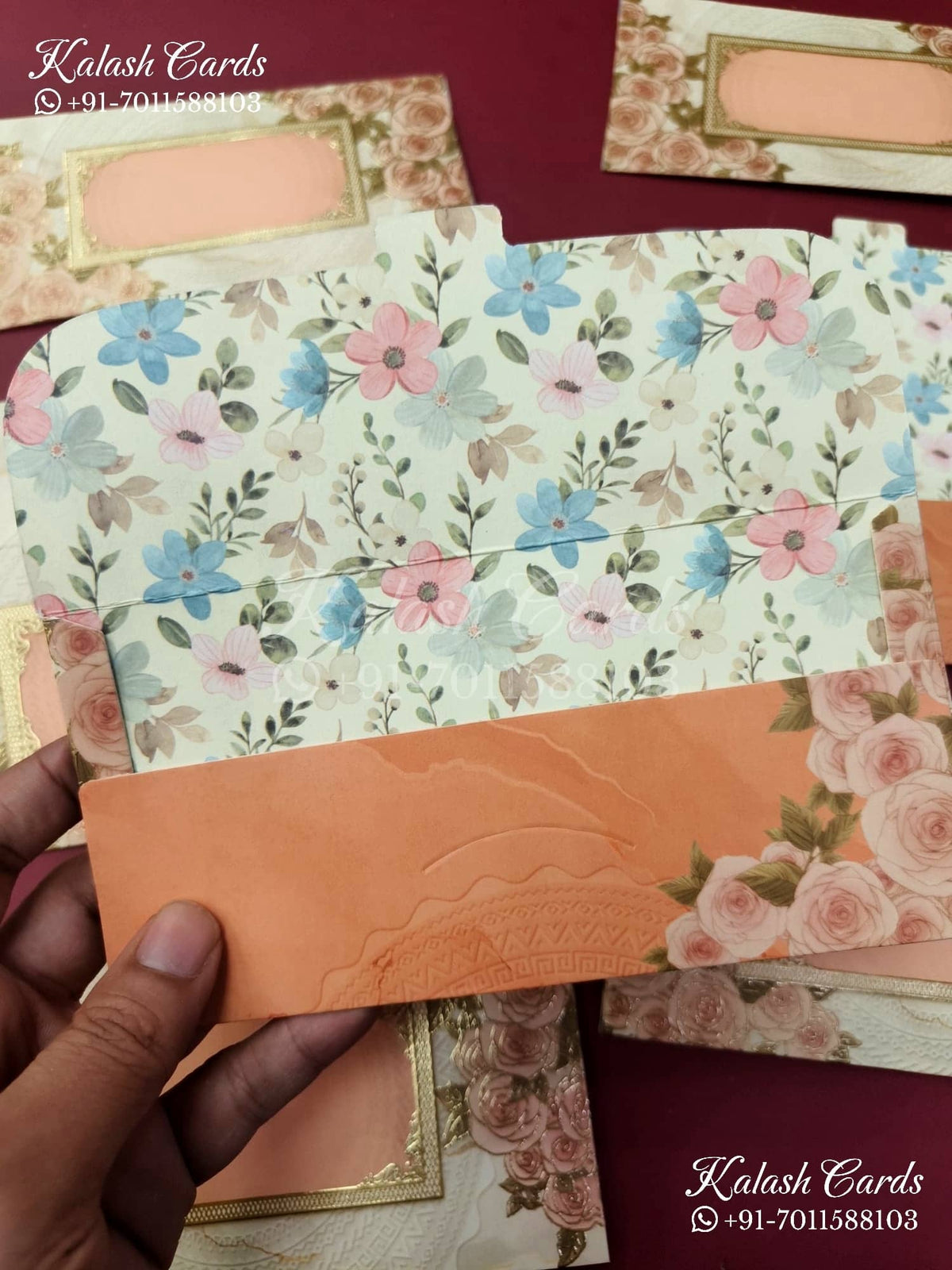 KL086E Premium 3D Gold Foil Designer Shagun Money Envelopes