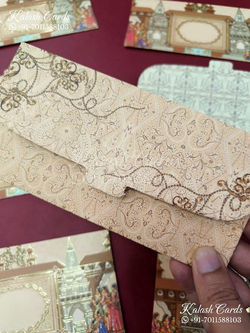 KL090E Premium 3D Gold Foil Designer Shagun Money Envelopes