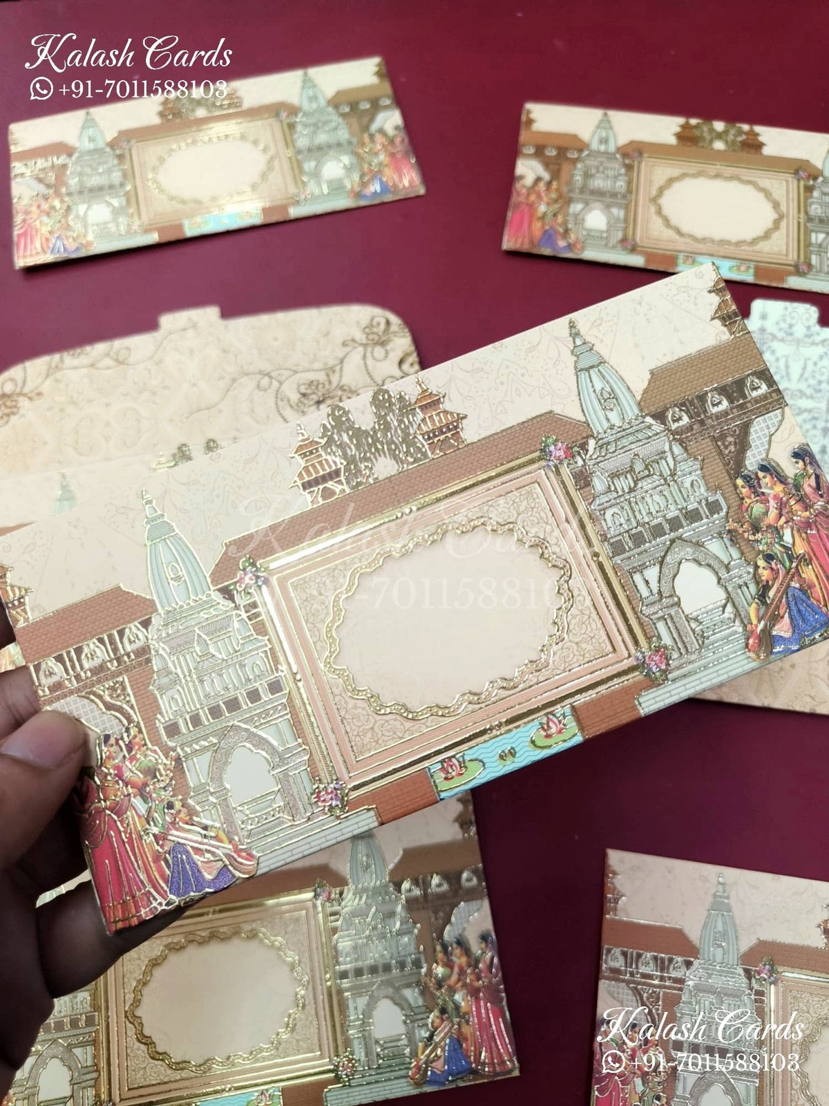 KL090E Premium 3D Gold Foil Designer Shagun Money Envelopes