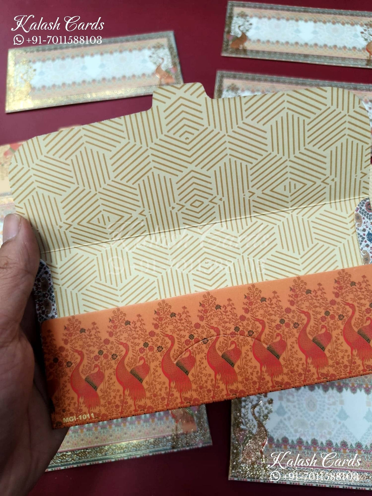 KL091E Premium 3D Gold Foil Designer Shagun Money Envelopes