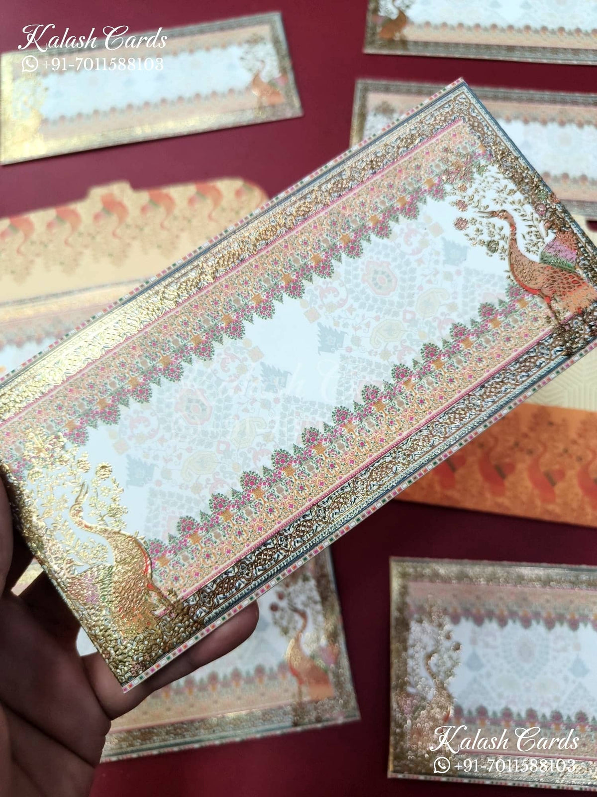KL091E Premium 3D Gold Foil Designer Shagun Money Envelopes
