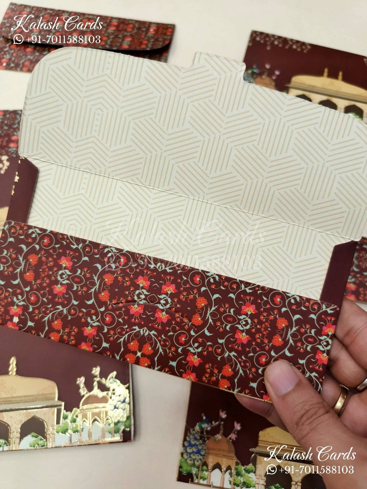 KL094E Premium 3D Gold Foil Designer Shagun Money Envelopes