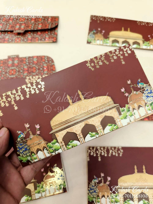 KL094E Premium 3D Gold Foil Designer Shagun Money Envelopes