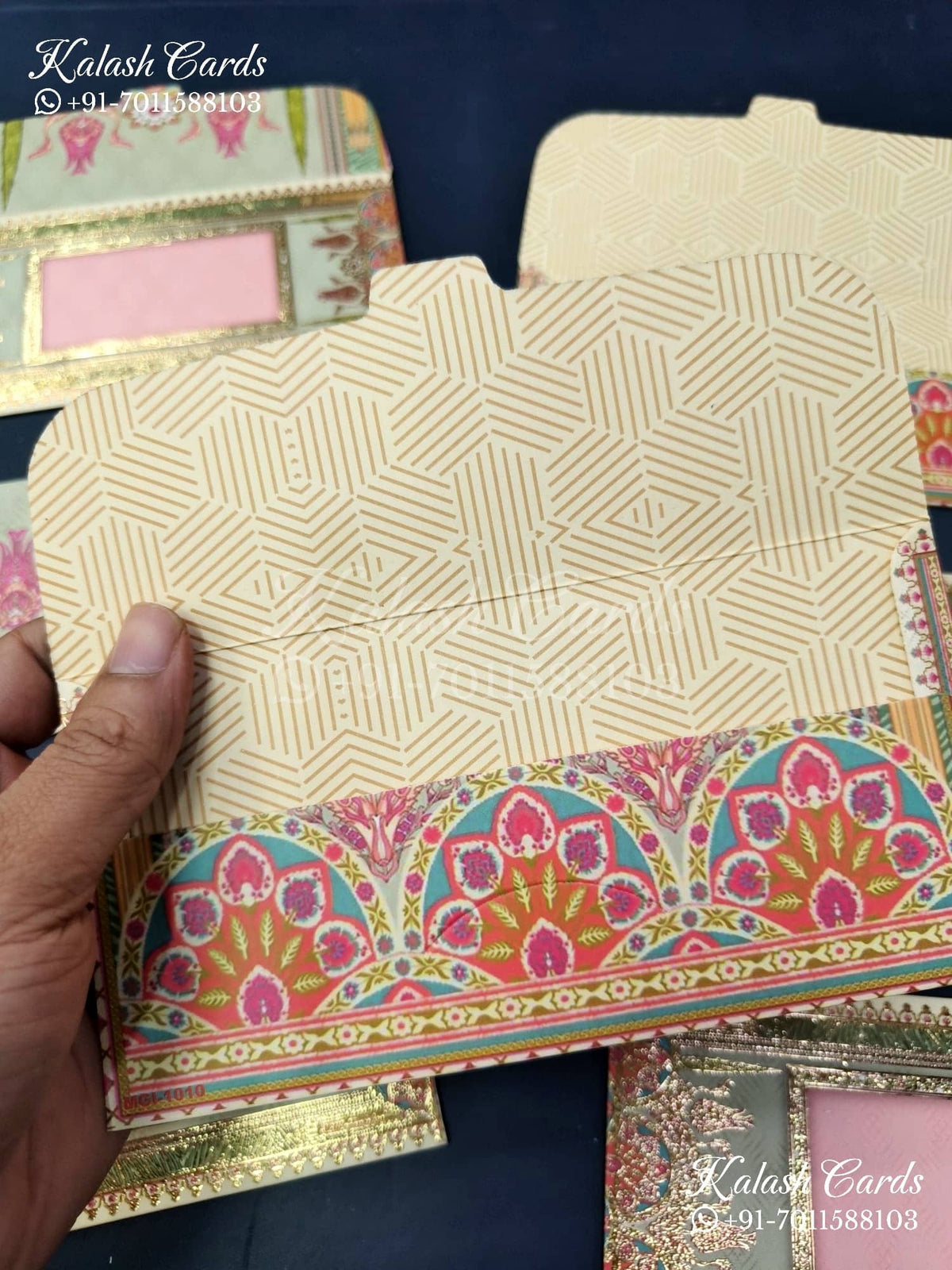 KL095E Premium 3D Gold Foil Designer Shagun Money Envelopes