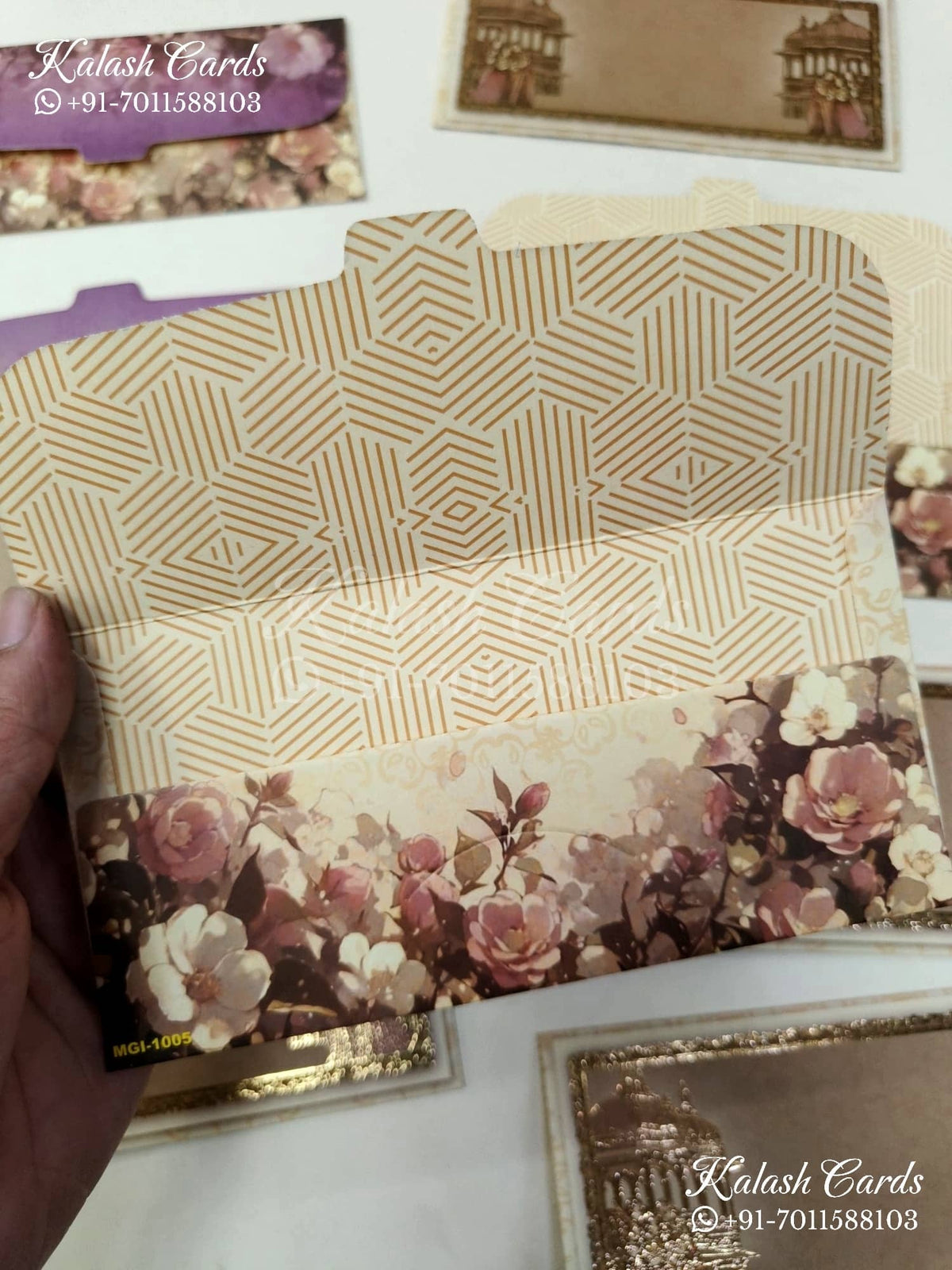 KL096E Premium 3D Gold Foil Designer Shagun Money Envelopes