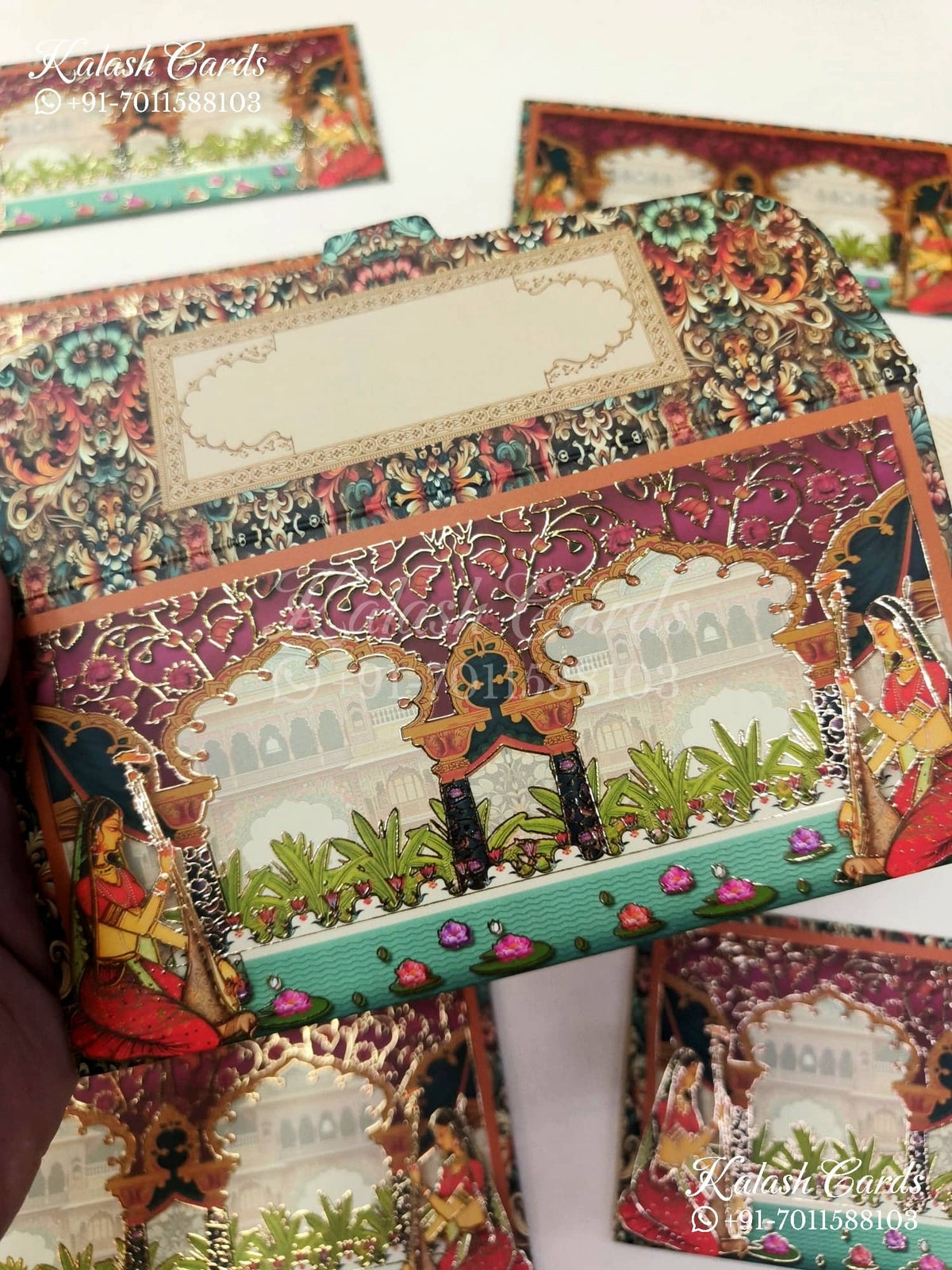 KL097E Premium 3D Gold Foil Designer Shagun Money Envelopes