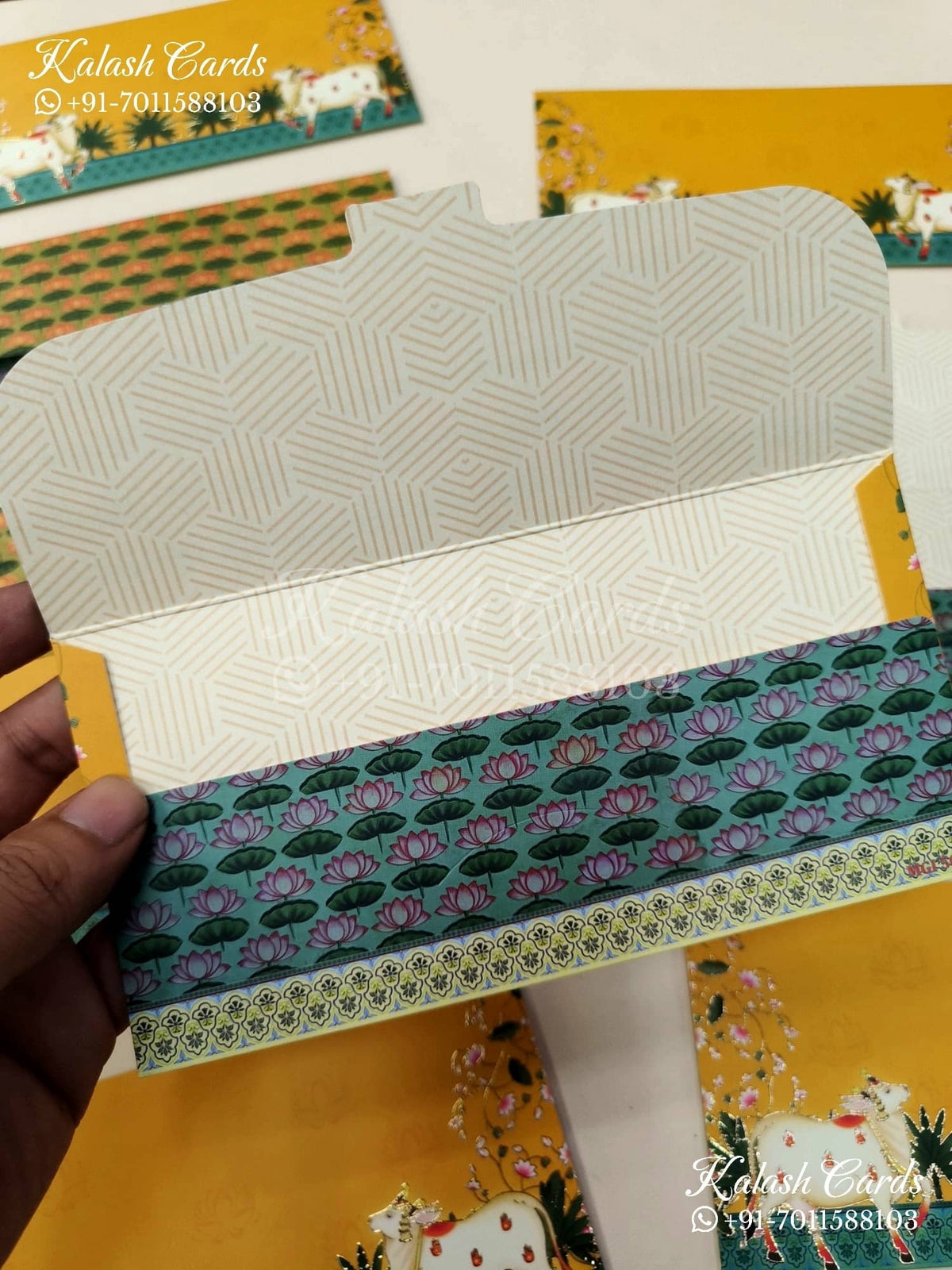 KL100E Premium 3D Gold Foil Designer Shagun Money Envelopes