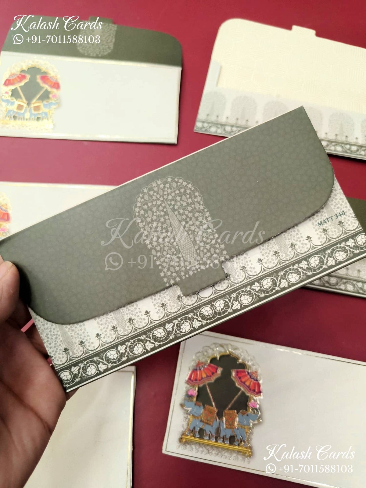 KL105E Designer Shagun Money Envelopes-Kalash Cards