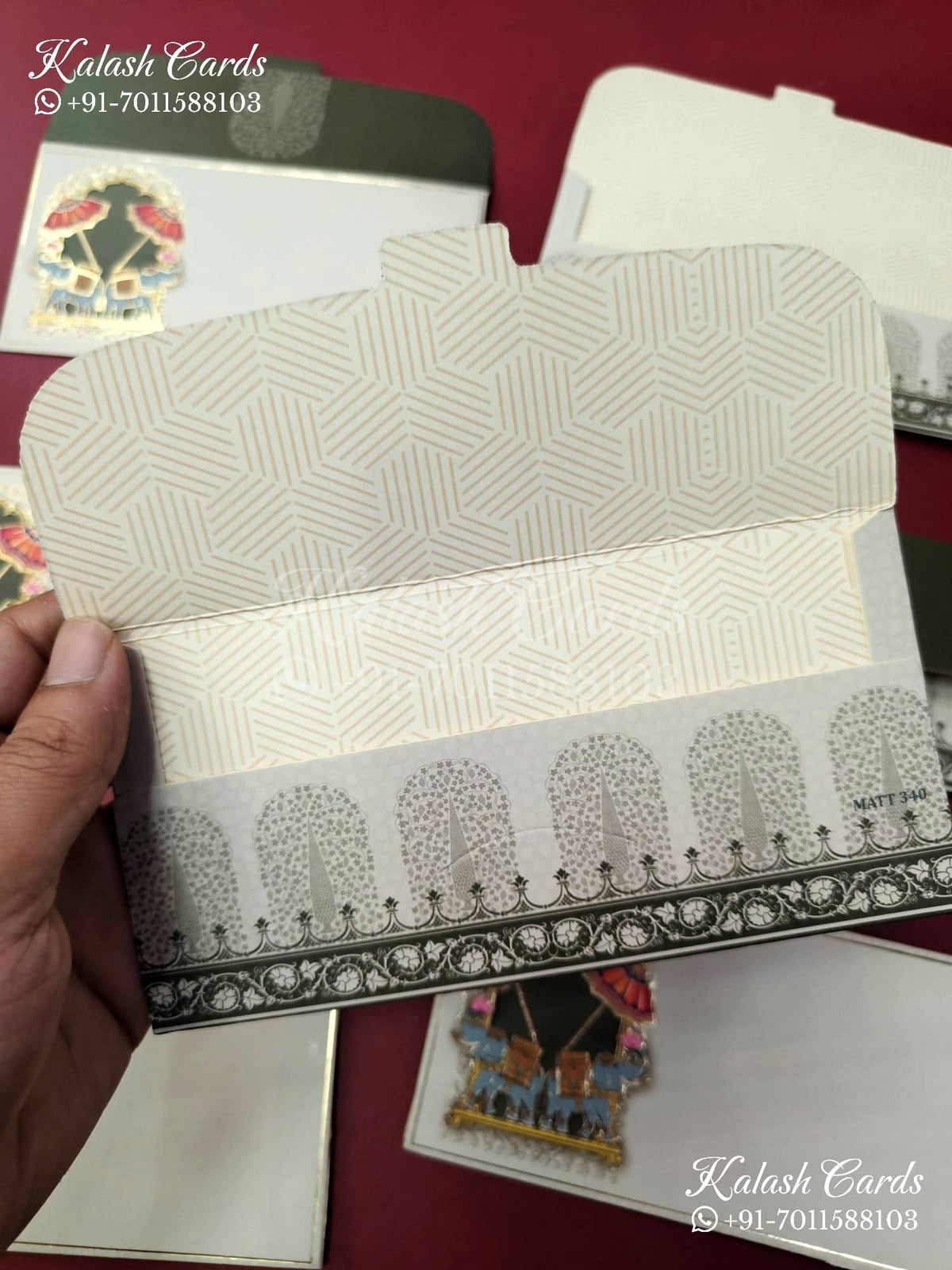 KL105E Designer Shagun Money Envelopes-Kalash Cards