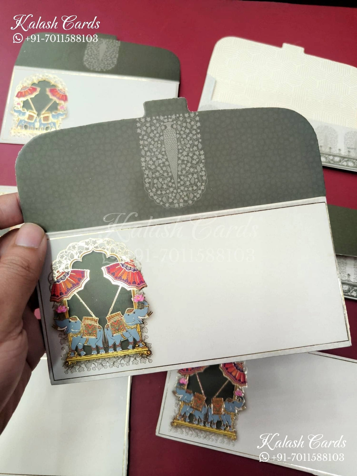 KL105E Designer Shagun Money Envelopes-Kalash Cards