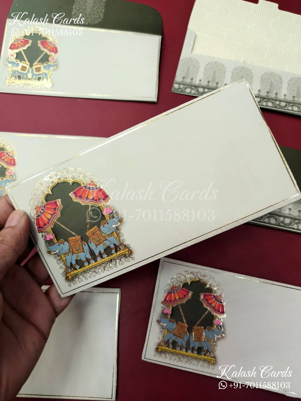 KL105E Designer Shagun Money Envelopes-Kalash Cards