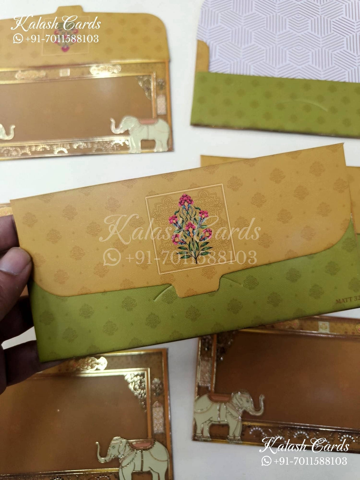 KL110E Designer Shagun Money Envelopes-Kalash Cards