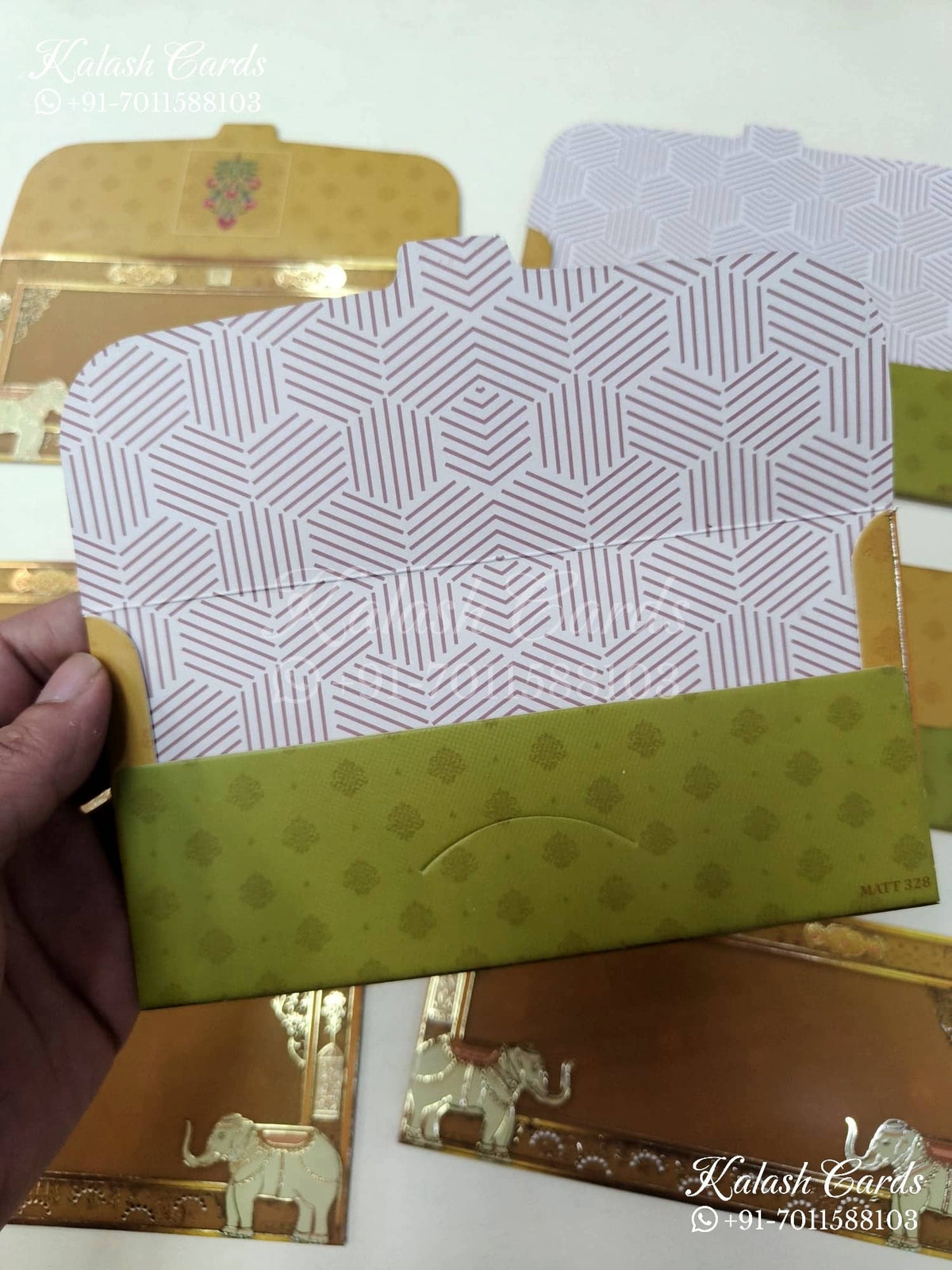 KL110E Designer Shagun Money Envelopes-Kalash Cards