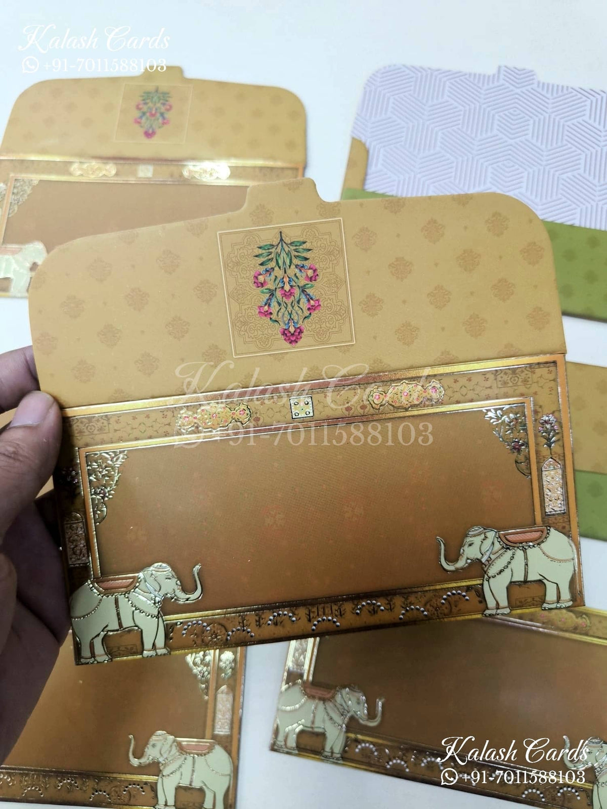 KL110E Designer Shagun Money Envelopes-Kalash Cards