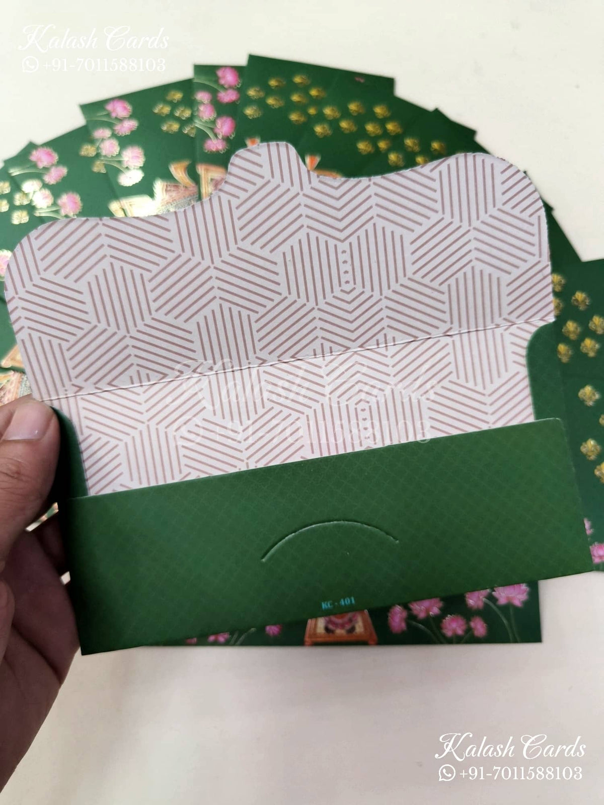 KL116E Designer Shagun Money Envelopes-Kalash Cards