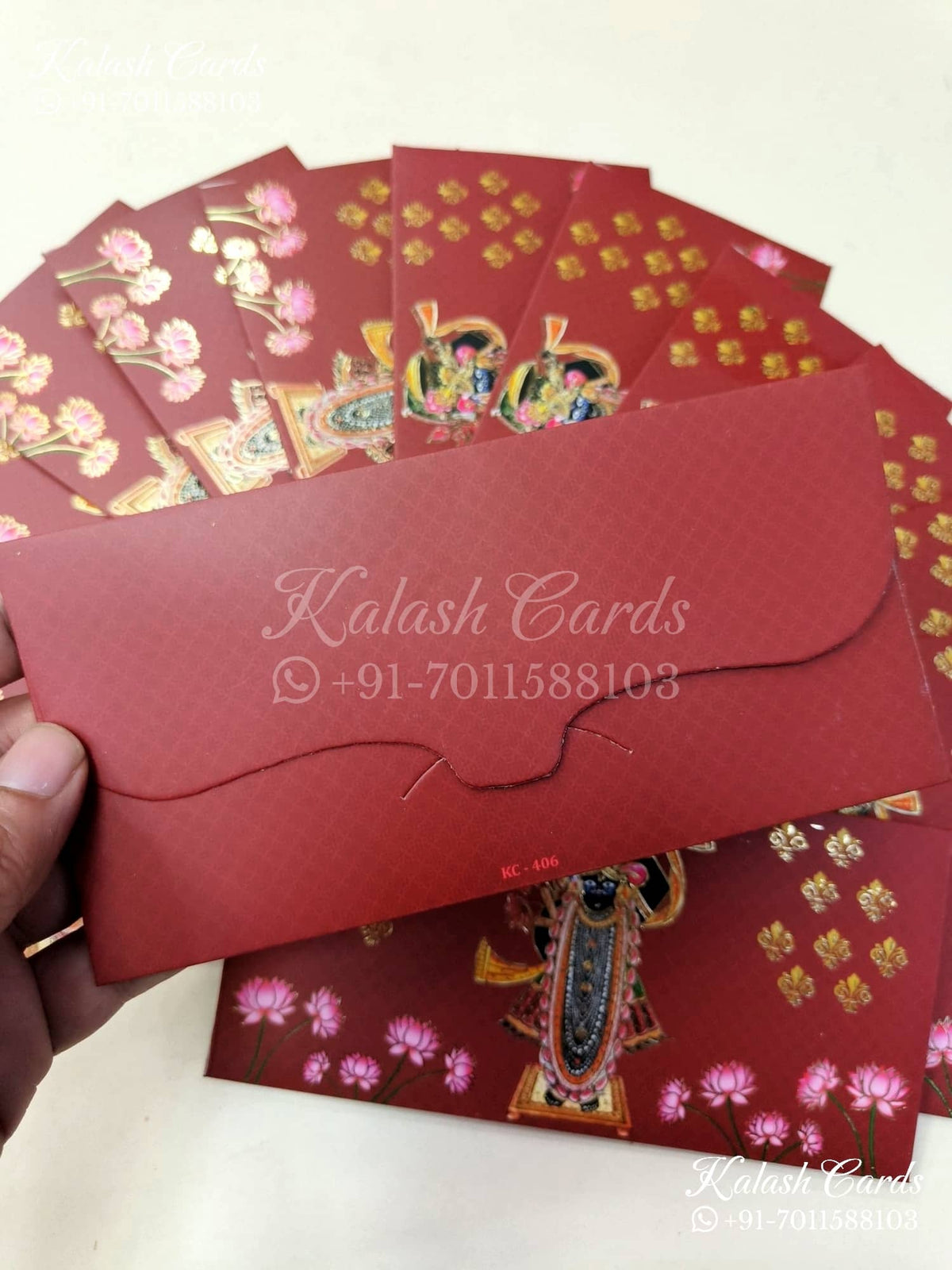 KL118E Designer Shagun Money Envelopes-Kalash Cards