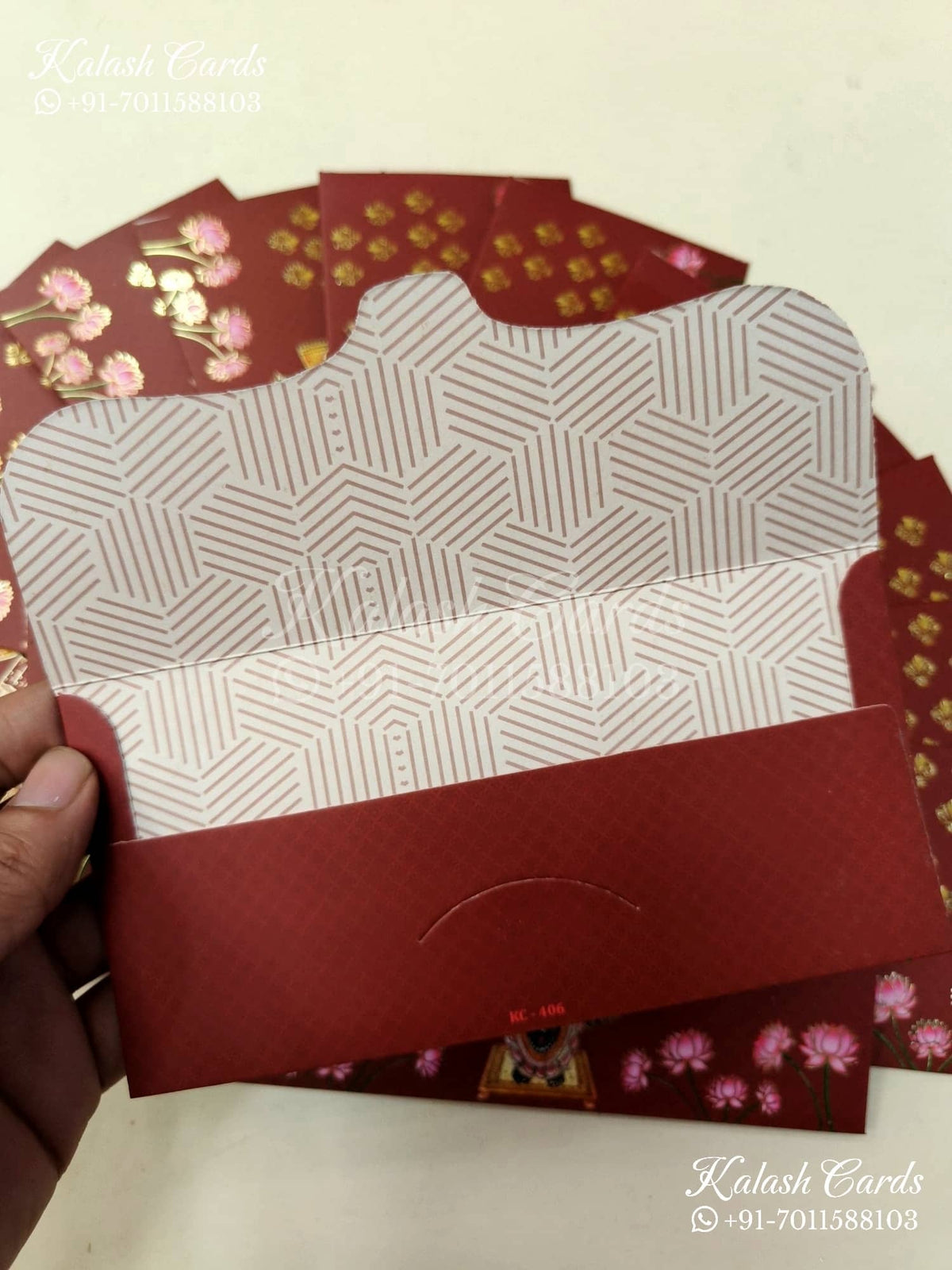 KL118E Designer Shagun Money Envelopes-Kalash Cards