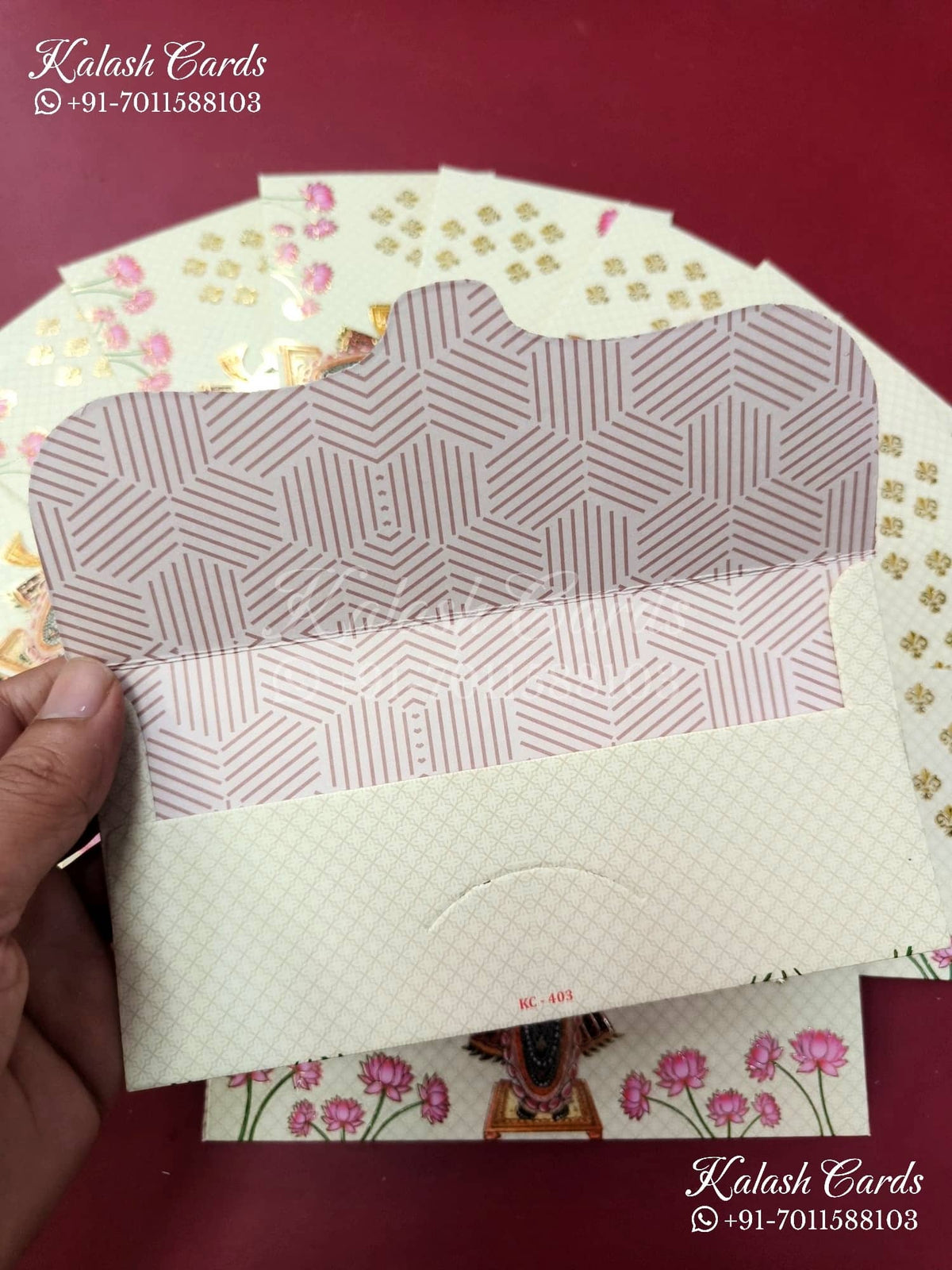 KL119E Designer Shagun Money Envelopes-Kalash Cards