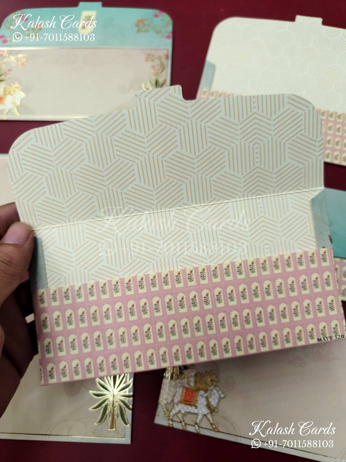 KL121E Designer Shagun Money Envelopes-Kalash Cards