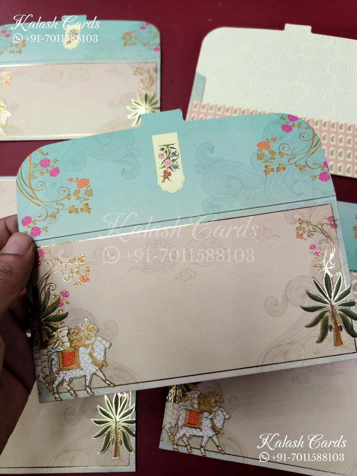 KL121E Designer Shagun Money Envelopes-Kalash Cards