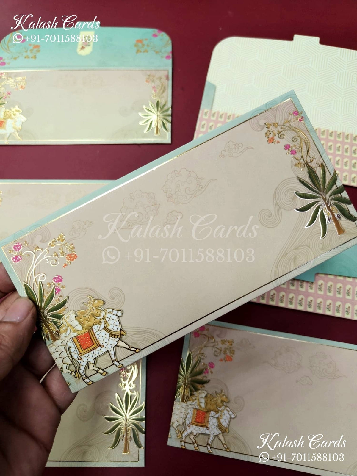 KL121E Designer Shagun Money Envelopes-Kalash Cards