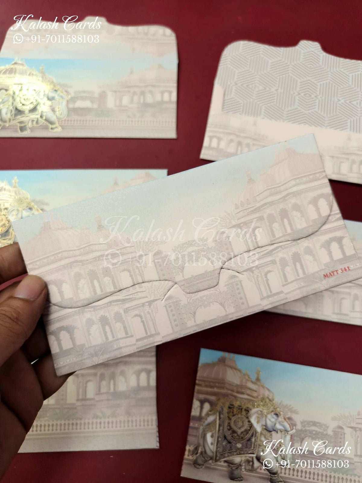 KL122E Designer Shagun Money Envelopes-Kalash Cards