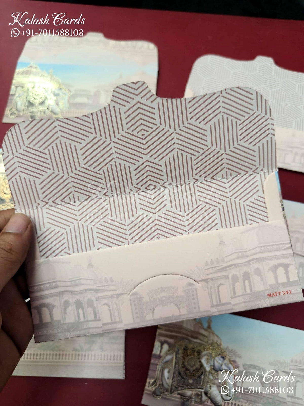 KL122E Designer Shagun Money Envelopes-Kalash Cards