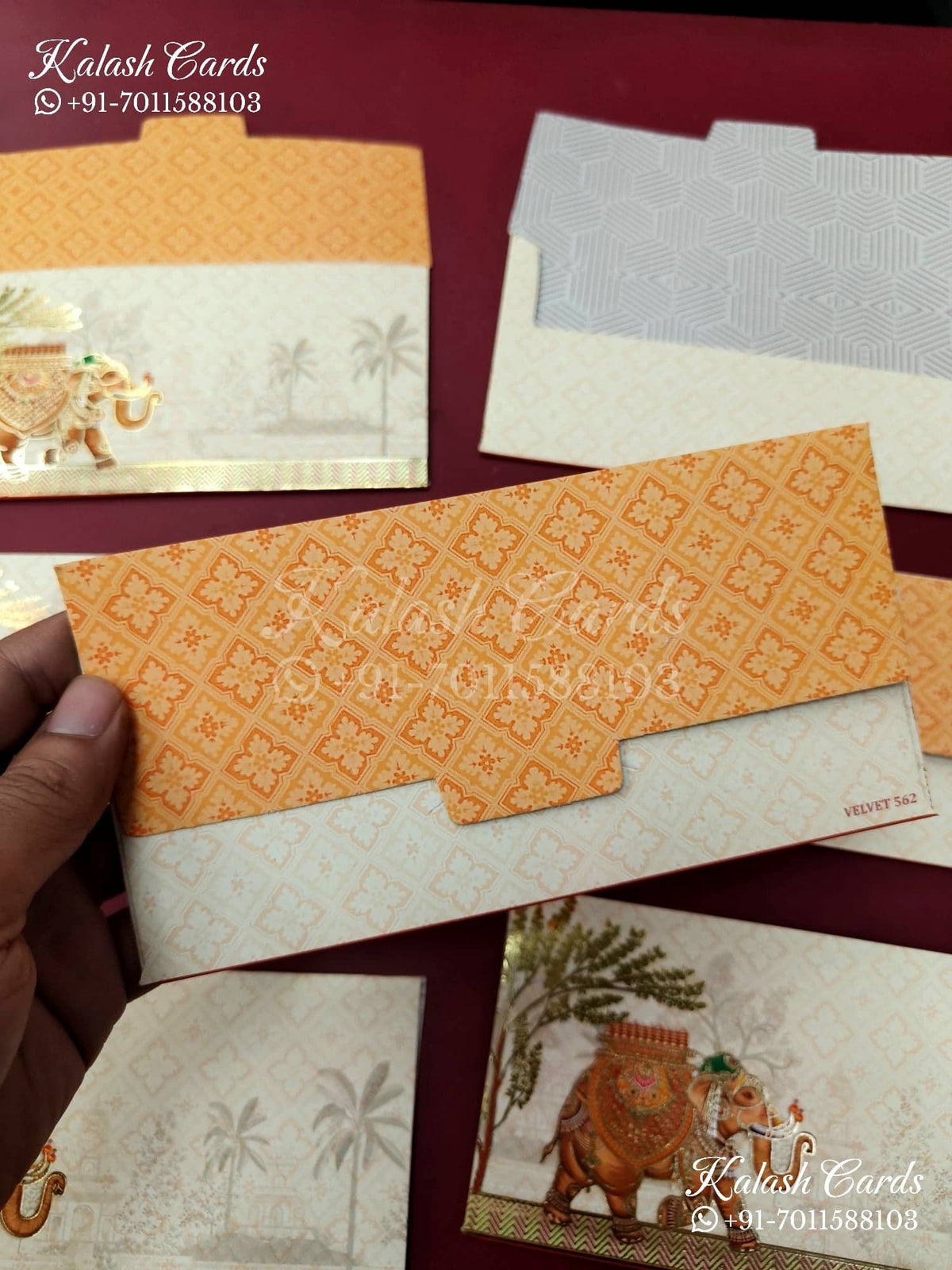 KL123E Designer Shagun Money Envelopes-Kalash Cards