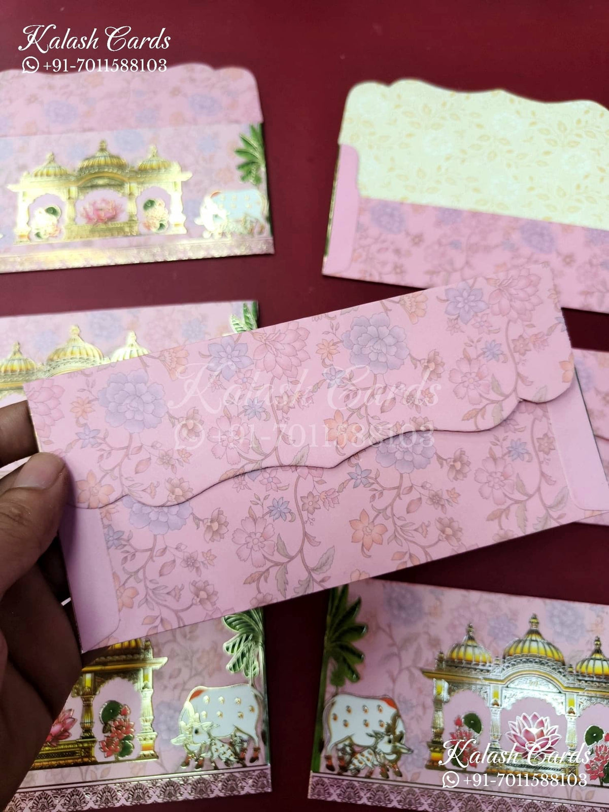 KL124E Designer Shagun Money Envelopes-Kalash Cards