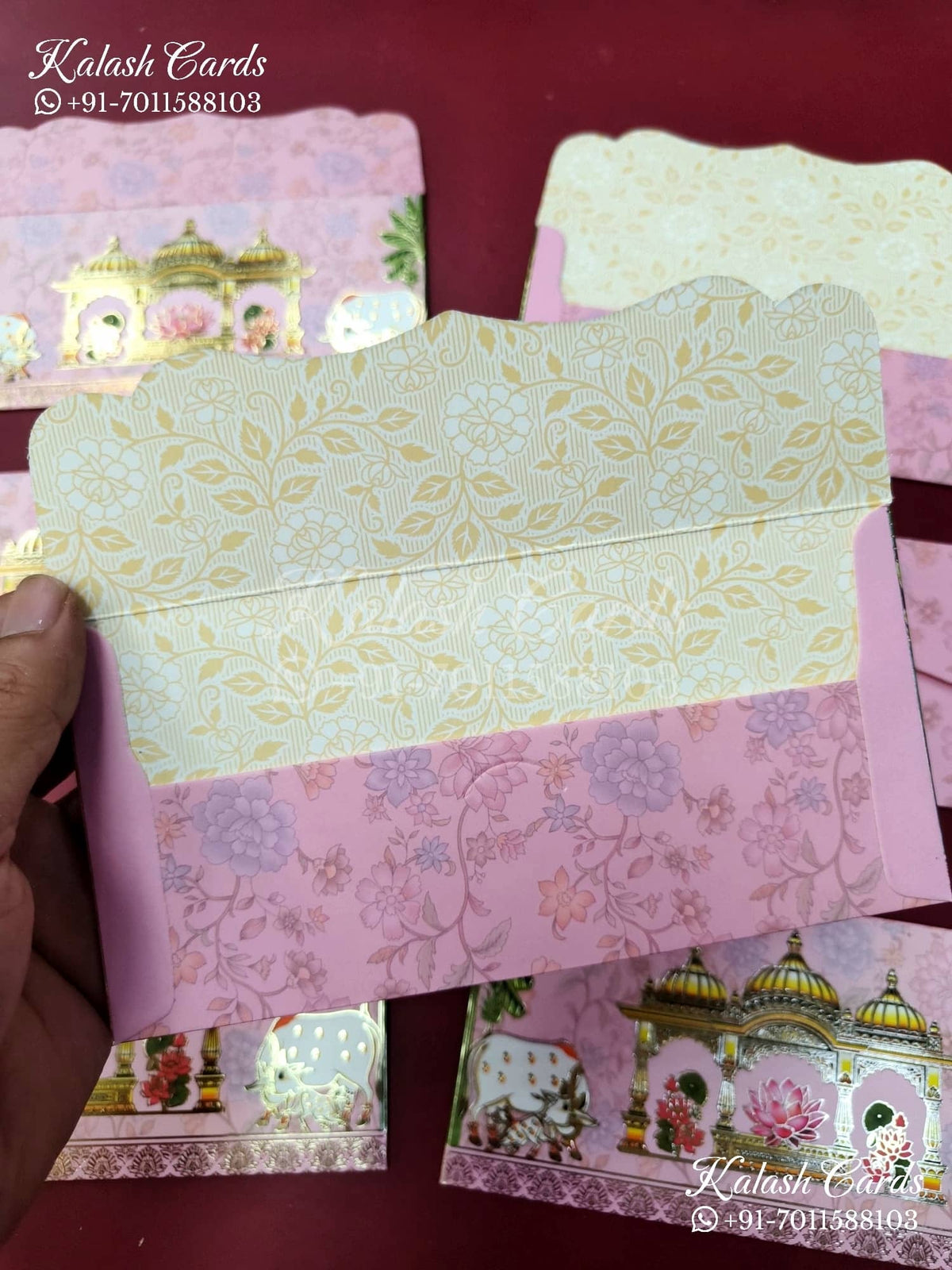 KL124E Designer Shagun Money Envelopes-Kalash Cards