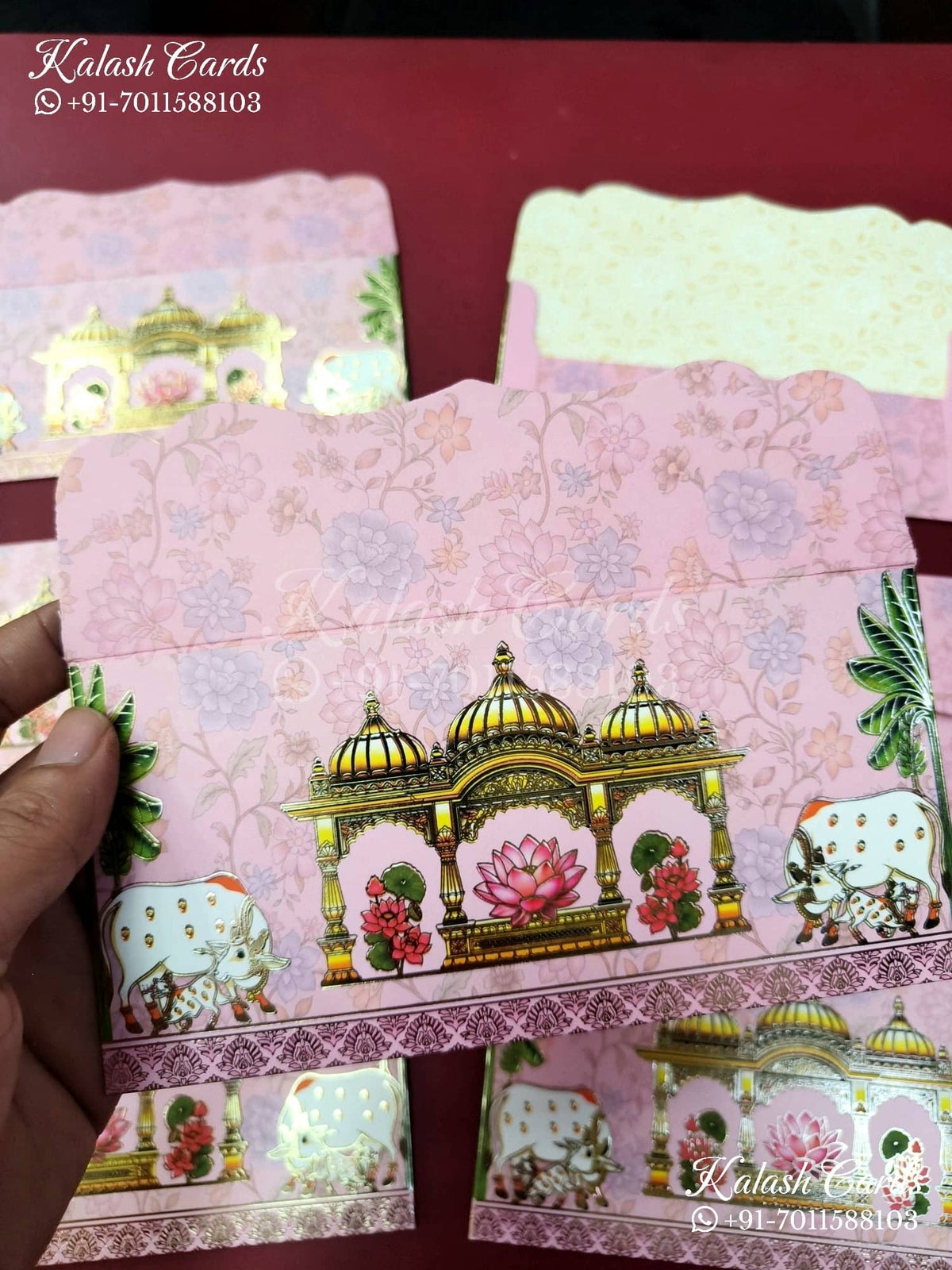 KL124E Designer Shagun Money Envelopes-Kalash Cards
