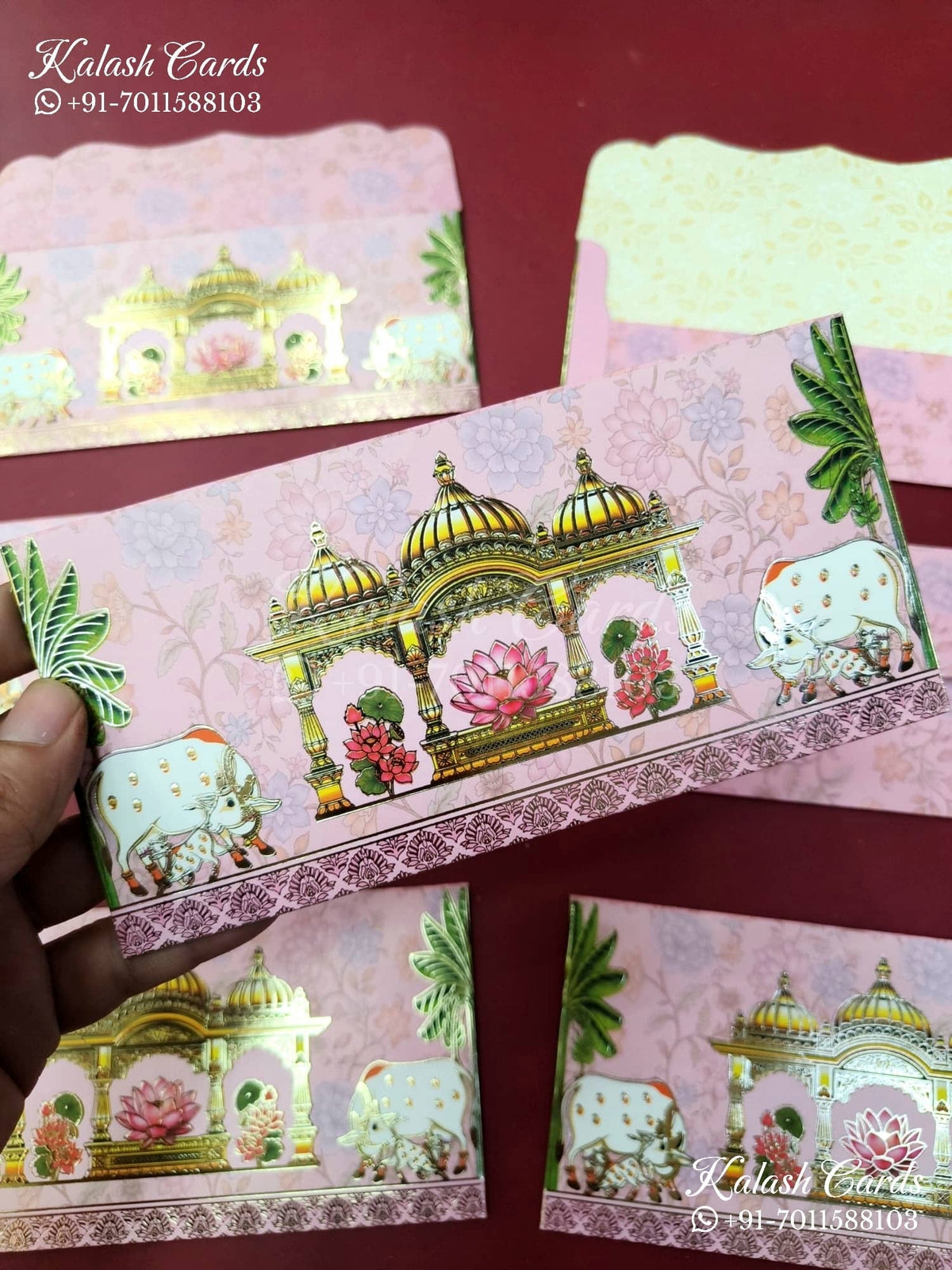 KL124E Designer Shagun Money Envelopes-Kalash Cards