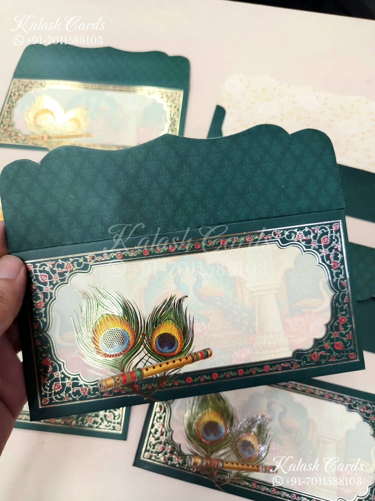 KL130E Designer Shagun Money Envelopes-Kalash Cards