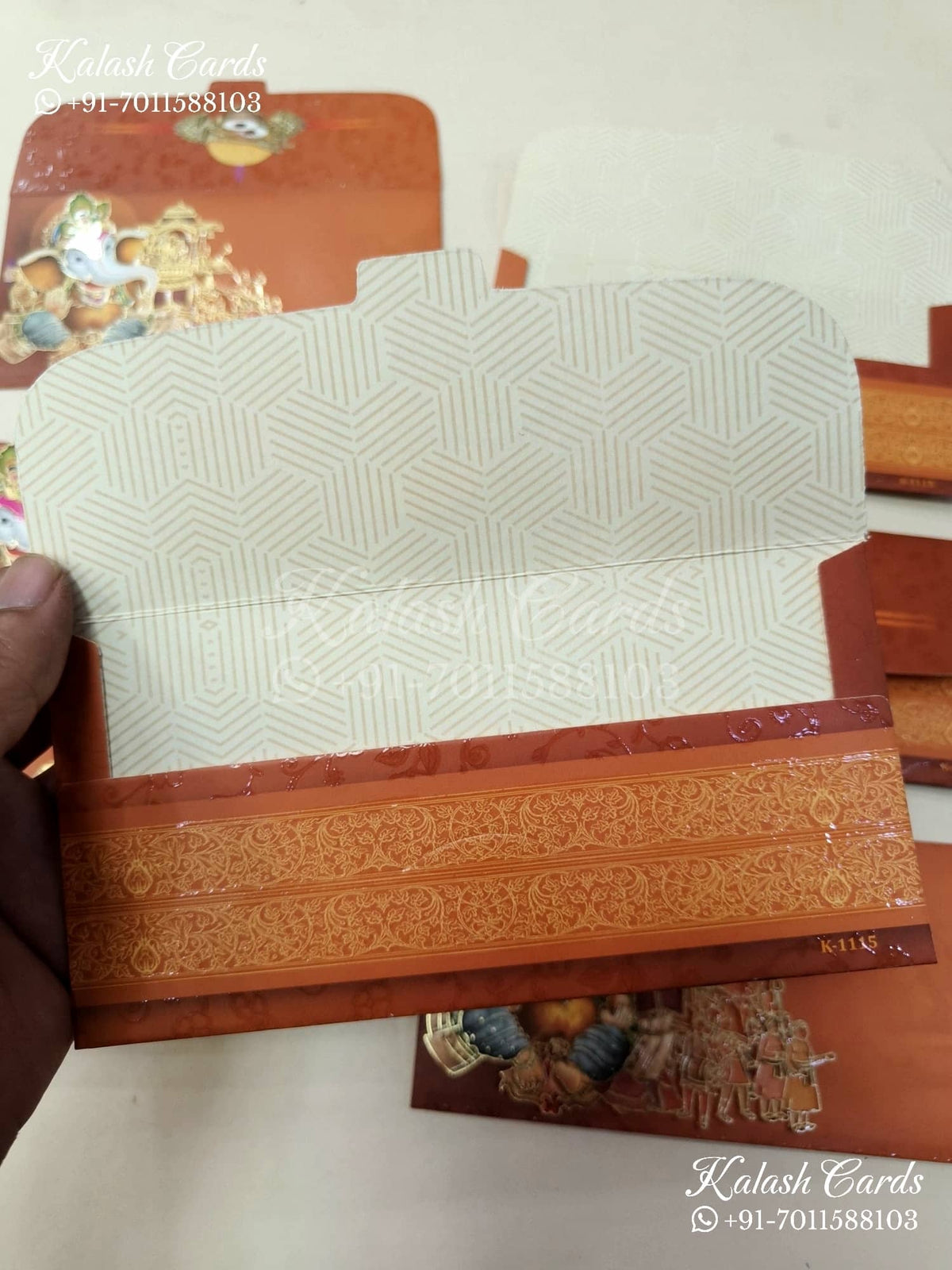 KL131E Designer Shagun Money Envelopes-Kalash Cards