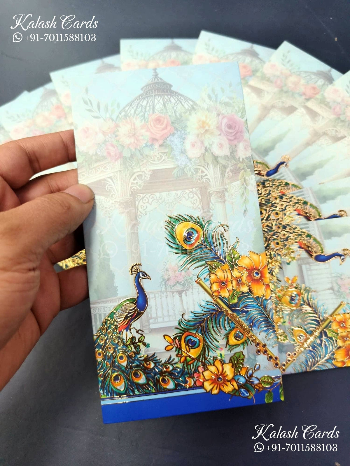 KL142E Premium 3D Gold Foil Designer Shagun Money Envelopes-Kalash Cards