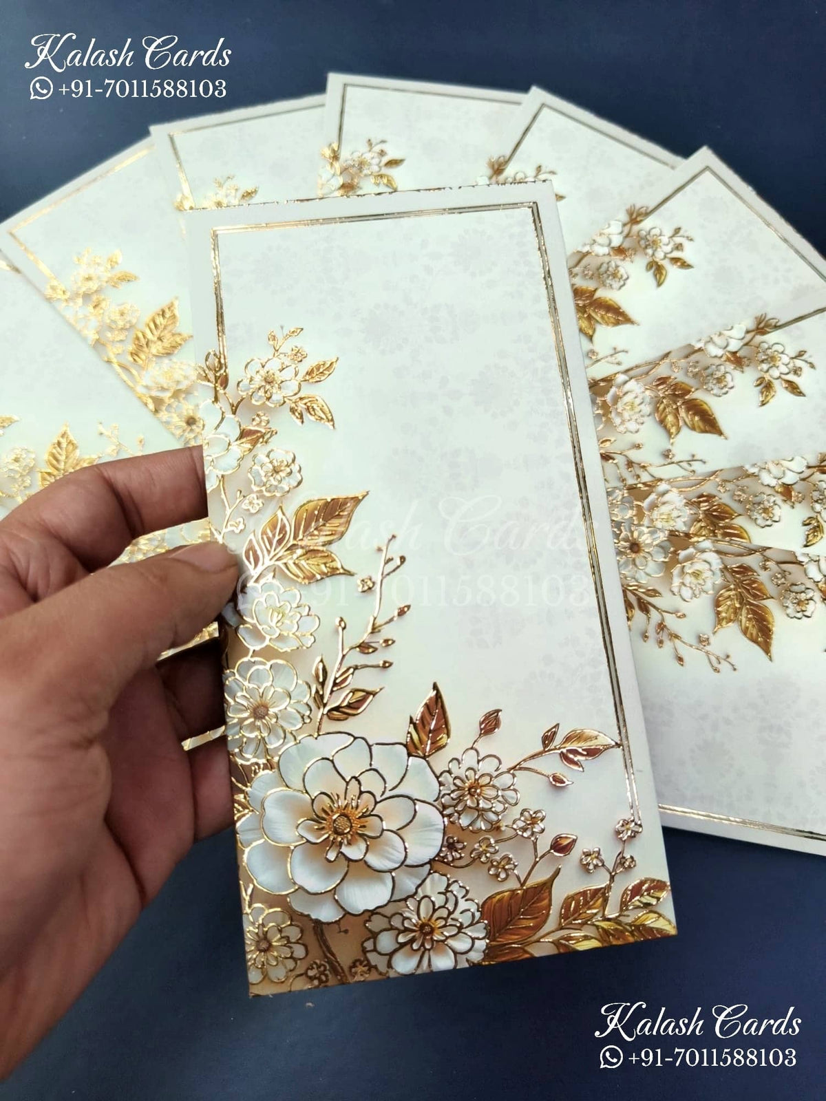 KL143E Premium 3D Gold Foil Designer Shagun Money Envelopes-Kalash Cards