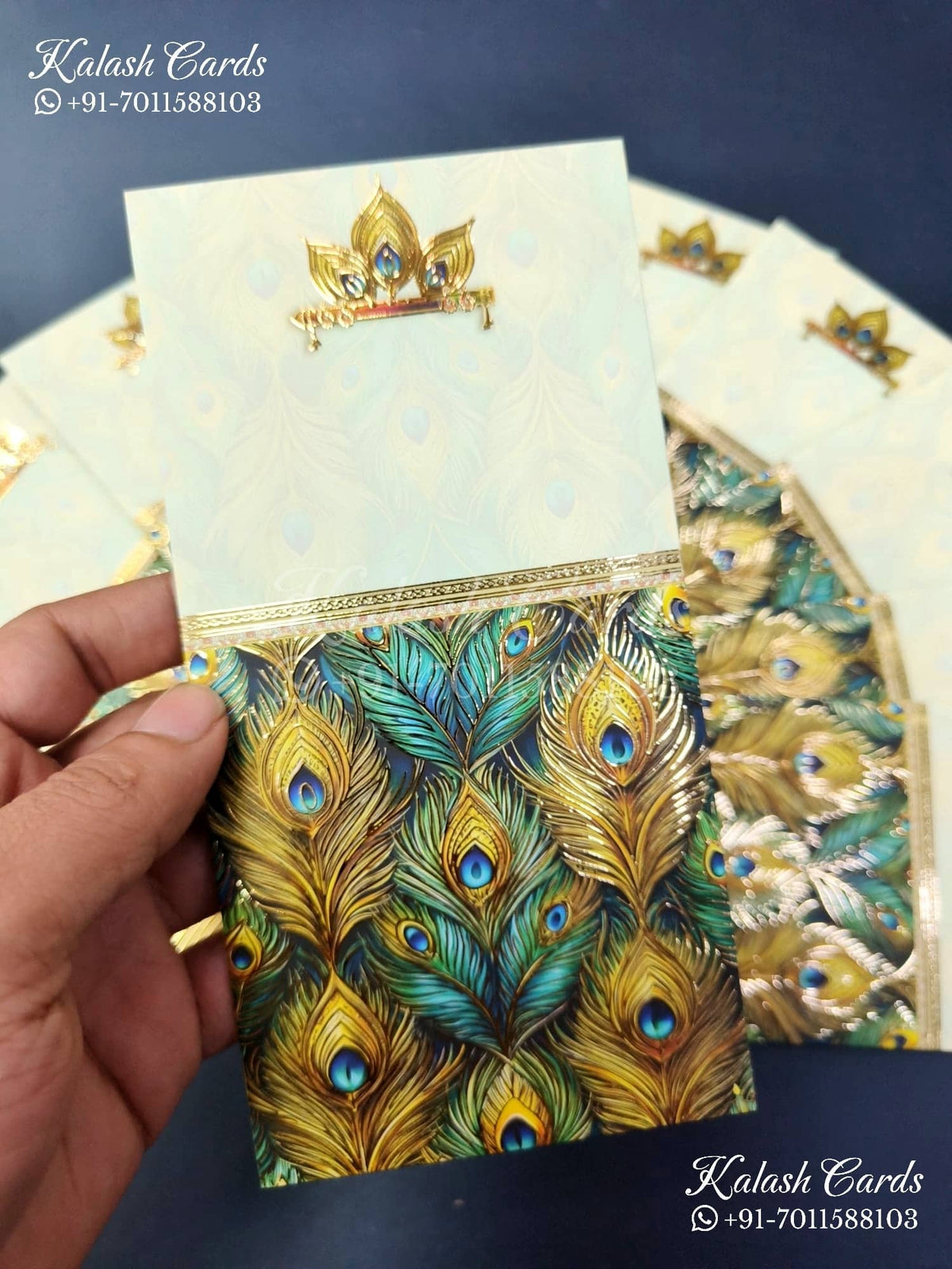 KL144E Premium 3D Gold Foil Designer Shagun Money Envelopes-Kalash Cards