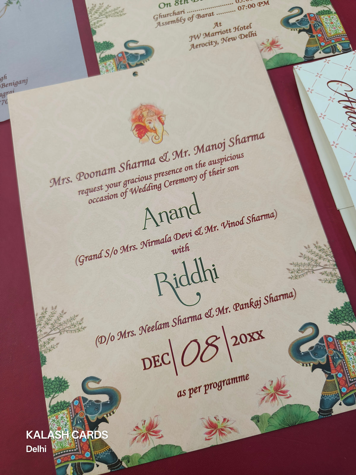 KL1801 Translucent Cover Luxury Wedding Card (2 Page)-Kalash Cards