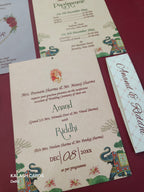 KL1801 Translucent Cover Luxury Wedding Card (2 Page)-Kalash Cards