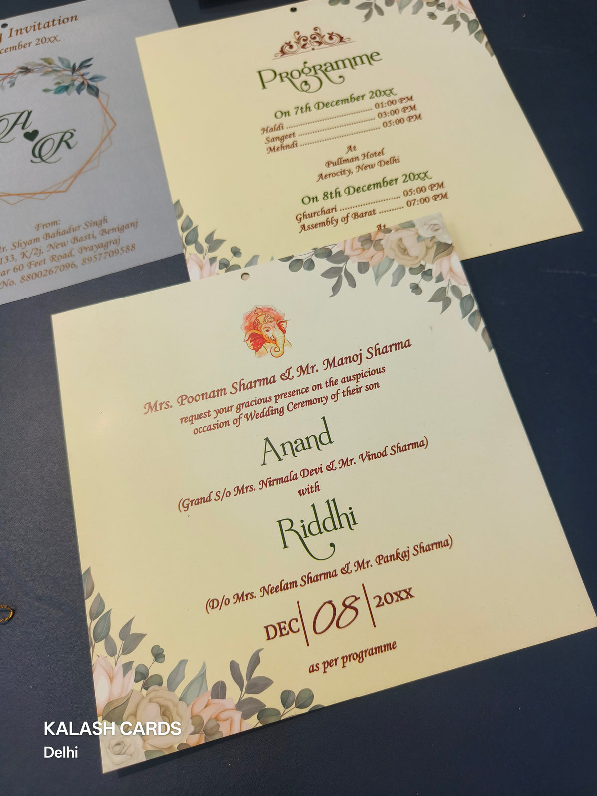 KL1802 Translucent Cover Luxury Wedding Card (2 Page)-Kalash Cards