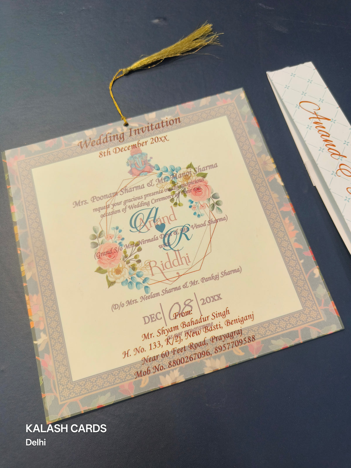 KL1803 Translucent Cover Luxury Wedding Card (2 Page)-Kalash Cards