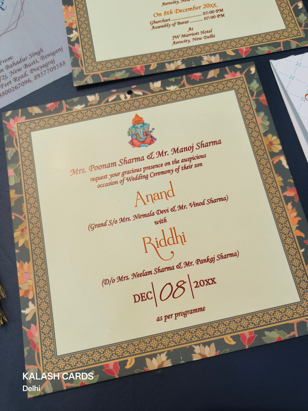 KL1803 Translucent Cover Luxury Wedding Card (2 Page)-Kalash Cards