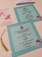 KL1807 Translucent Cover Luxury Wedding Card (2 Page)-Kalash Cards