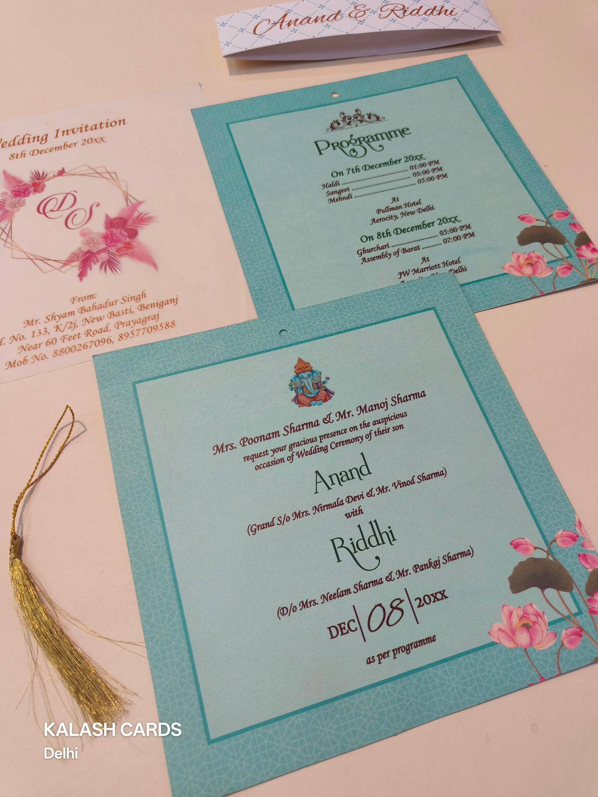 KL1807 Translucent Cover Luxury Wedding Card (2 Page)-Kalash Cards