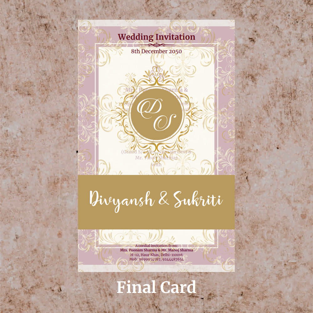 KL2046 Translucent Cover Luxury Wedding Card - Kalash Cards