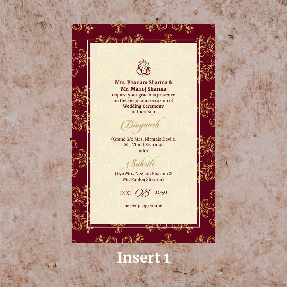 KL2046 Translucent Cover Luxury Wedding Card - Kalash Cards