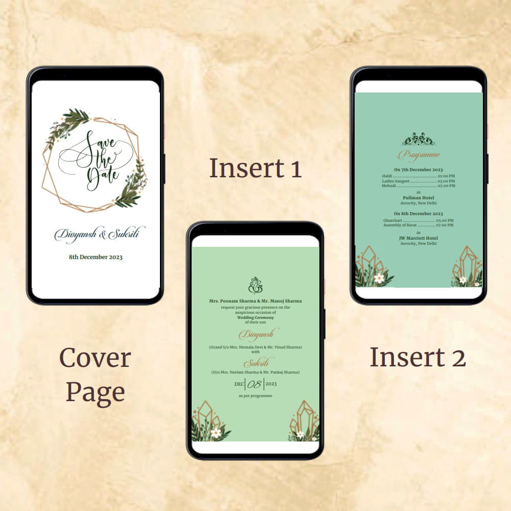 KL2052 Digital Wedding PDF Ecard - Kalash Cards