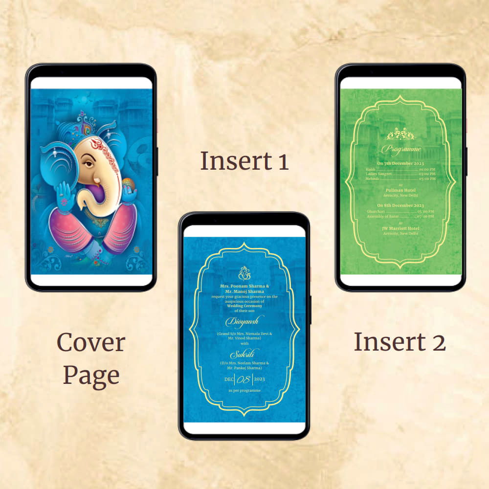 KL2068 Digital Wedding PDF Ecard - Kalash Cards