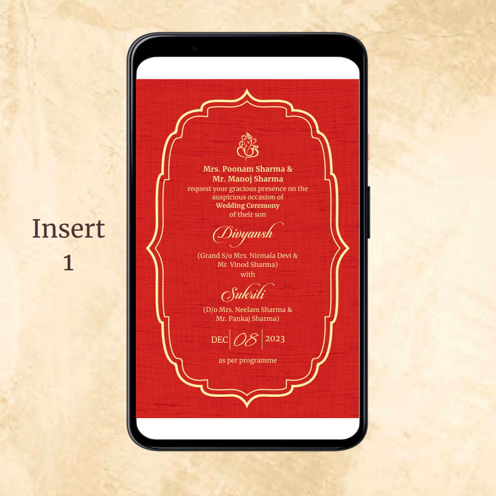KL2069 Digital Wedding PDF Ecard - Kalash Cards
